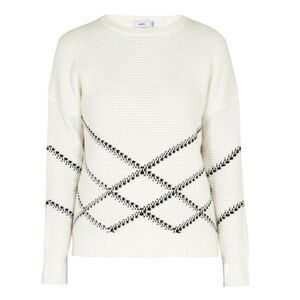 VINCE Intarsia Crew Neck Cotton Sweater (NWT)